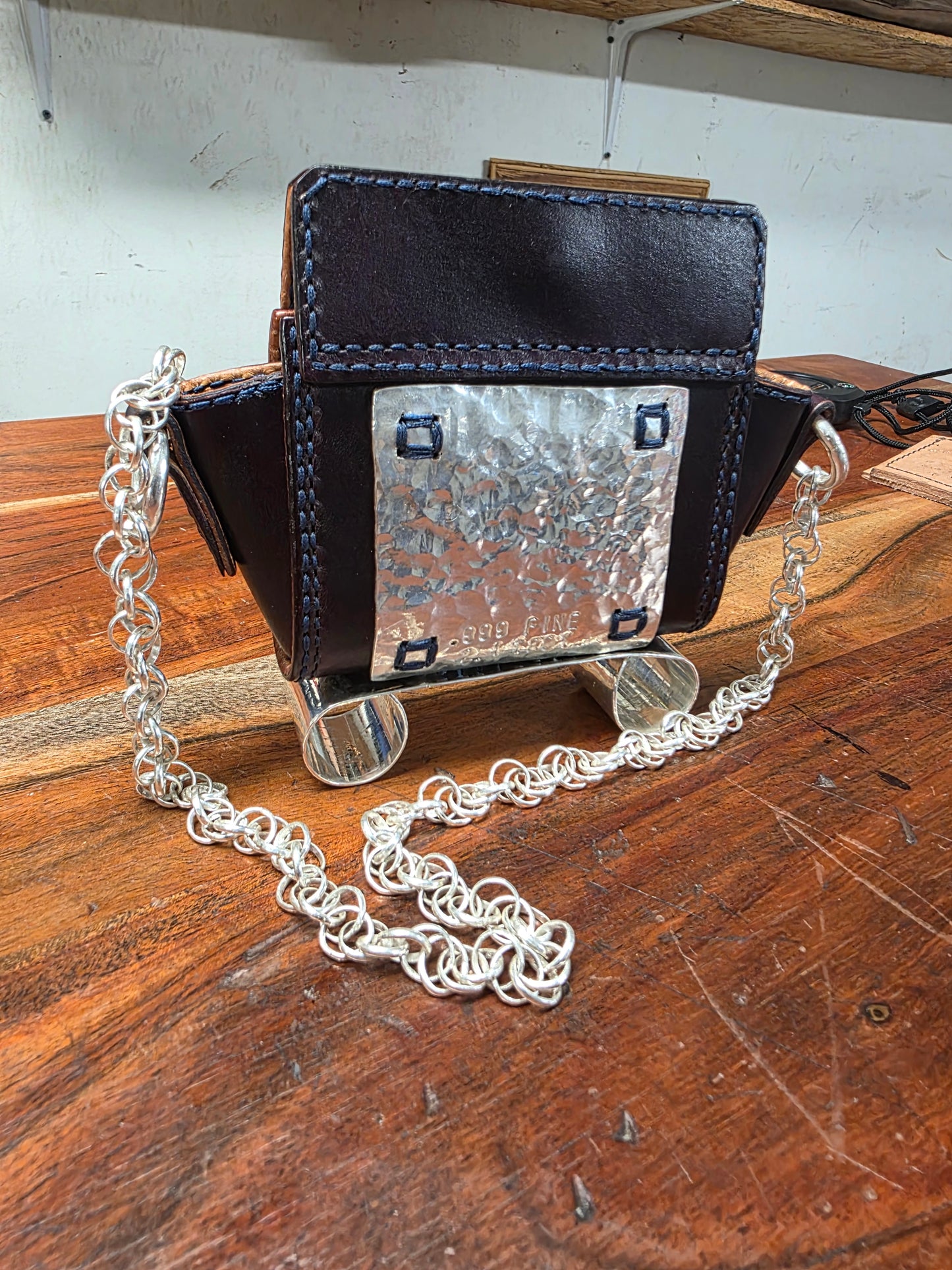 Dinner Party No. 1 - Investment Silver & Leather Art