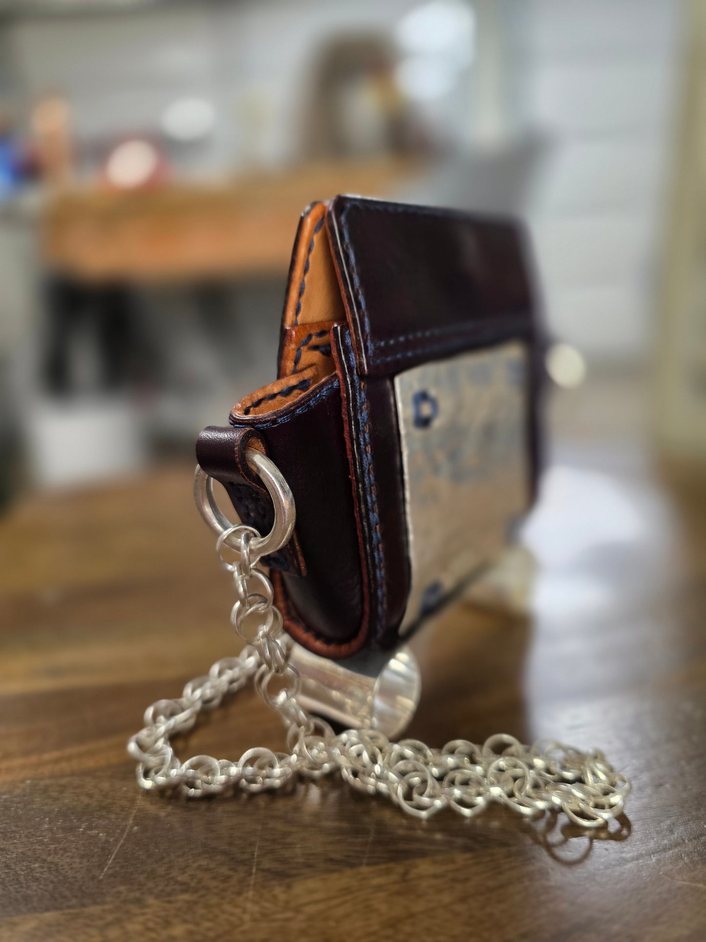 Dinner Party No. 1 - Investment Silver & Leather Art