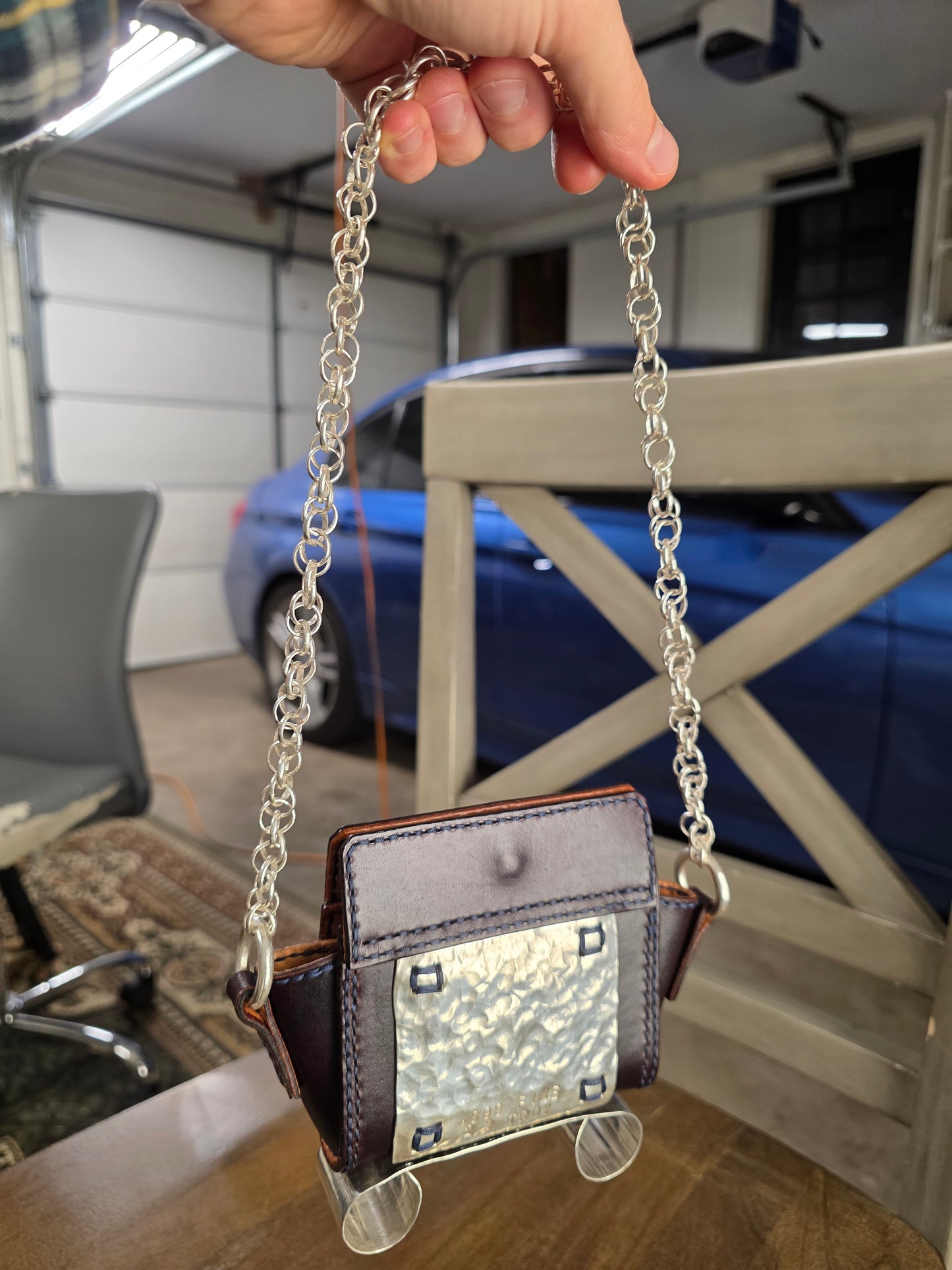 Dinner Party No. 1 - Investment Silver & Leather Art