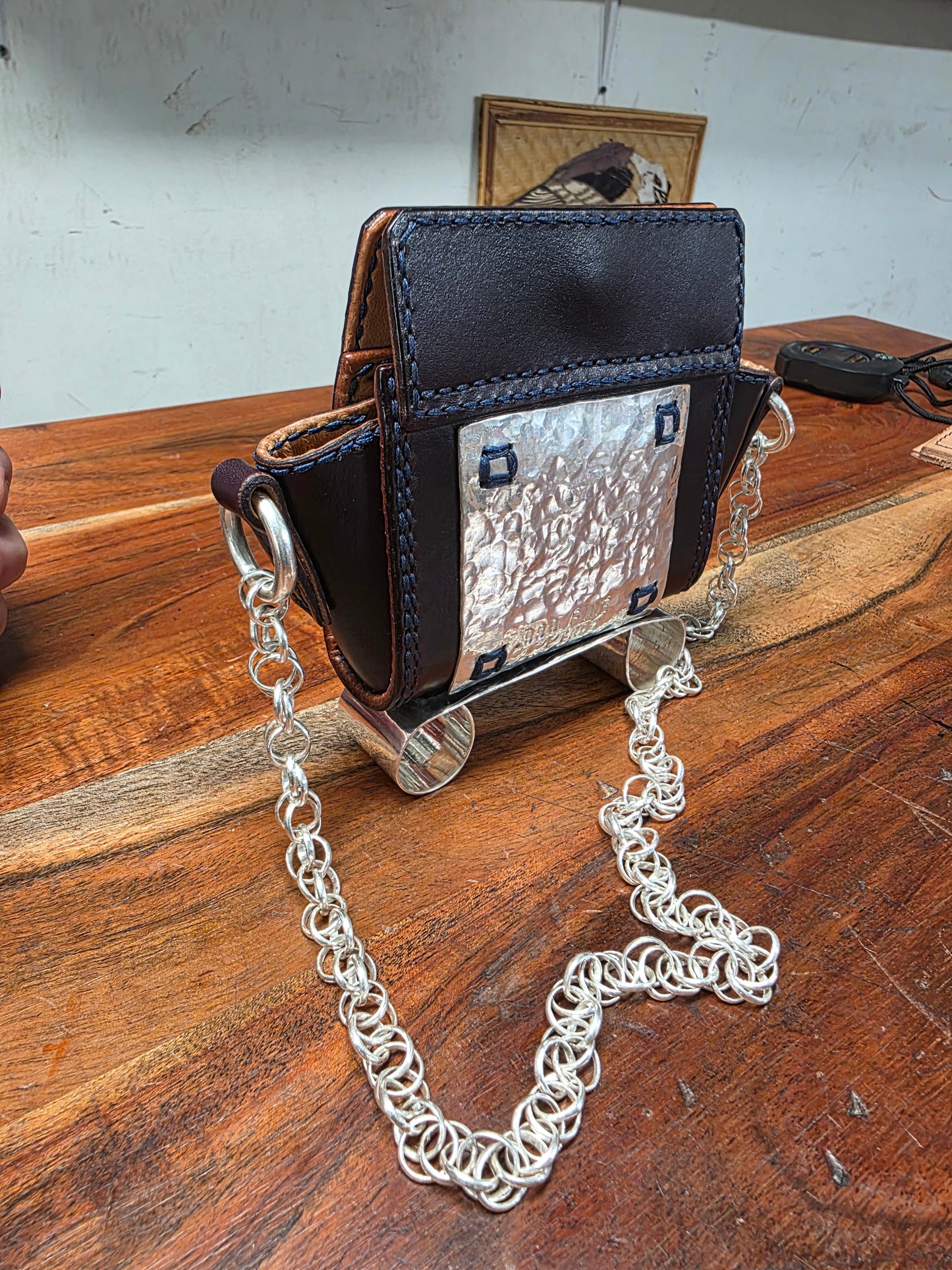 Dinner Party No. 1 - Investment Silver & Leather Art