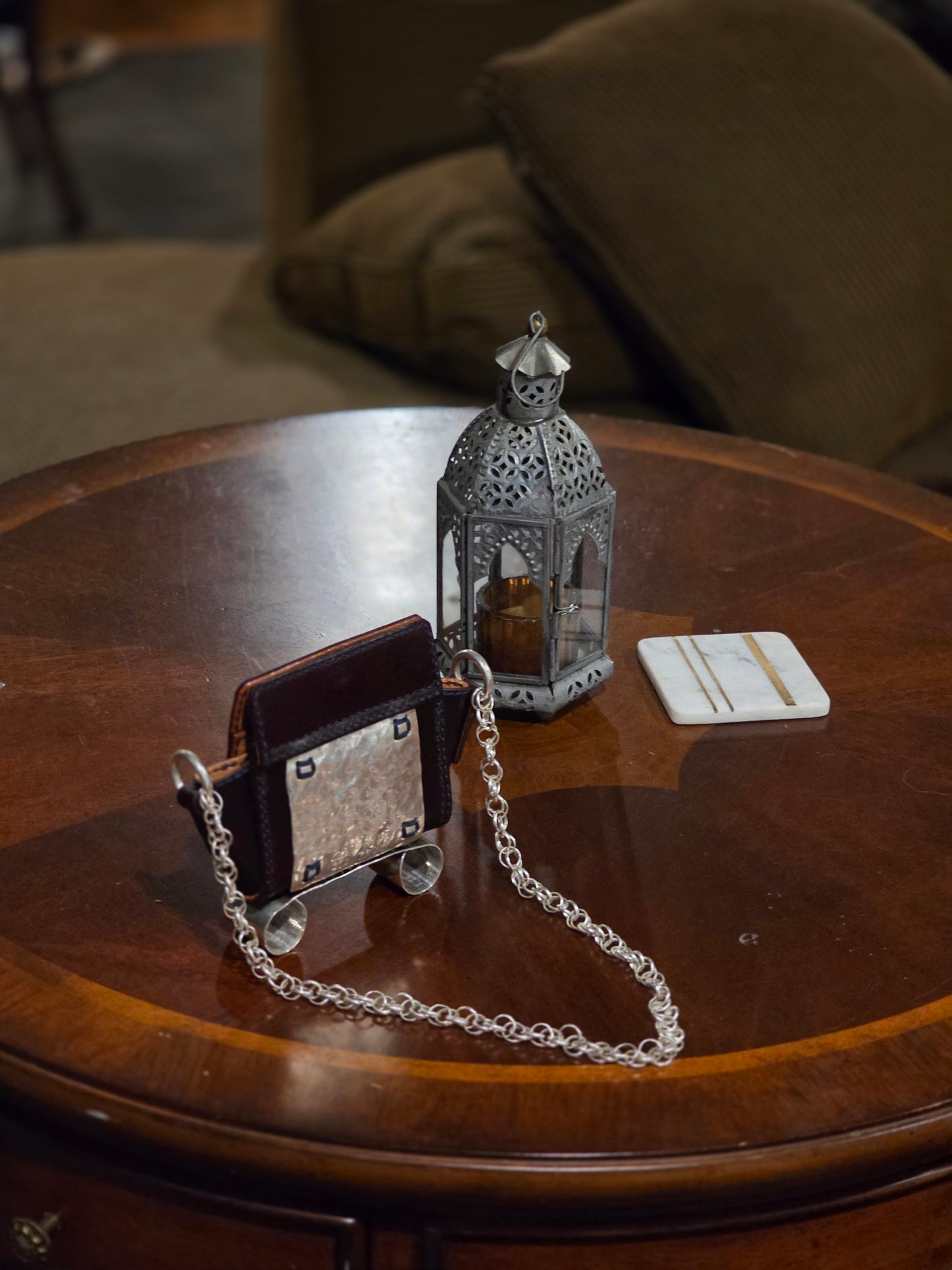 Dinner Party No. 1 - Investment Silver & Leather Art